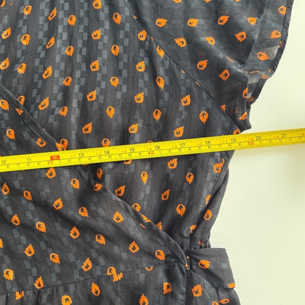 Whistles Navy Scattered Leaf Wrap‎ Midi Dress Sz 10 Workwear Preppy Dressy Party - Picture 5 of 15